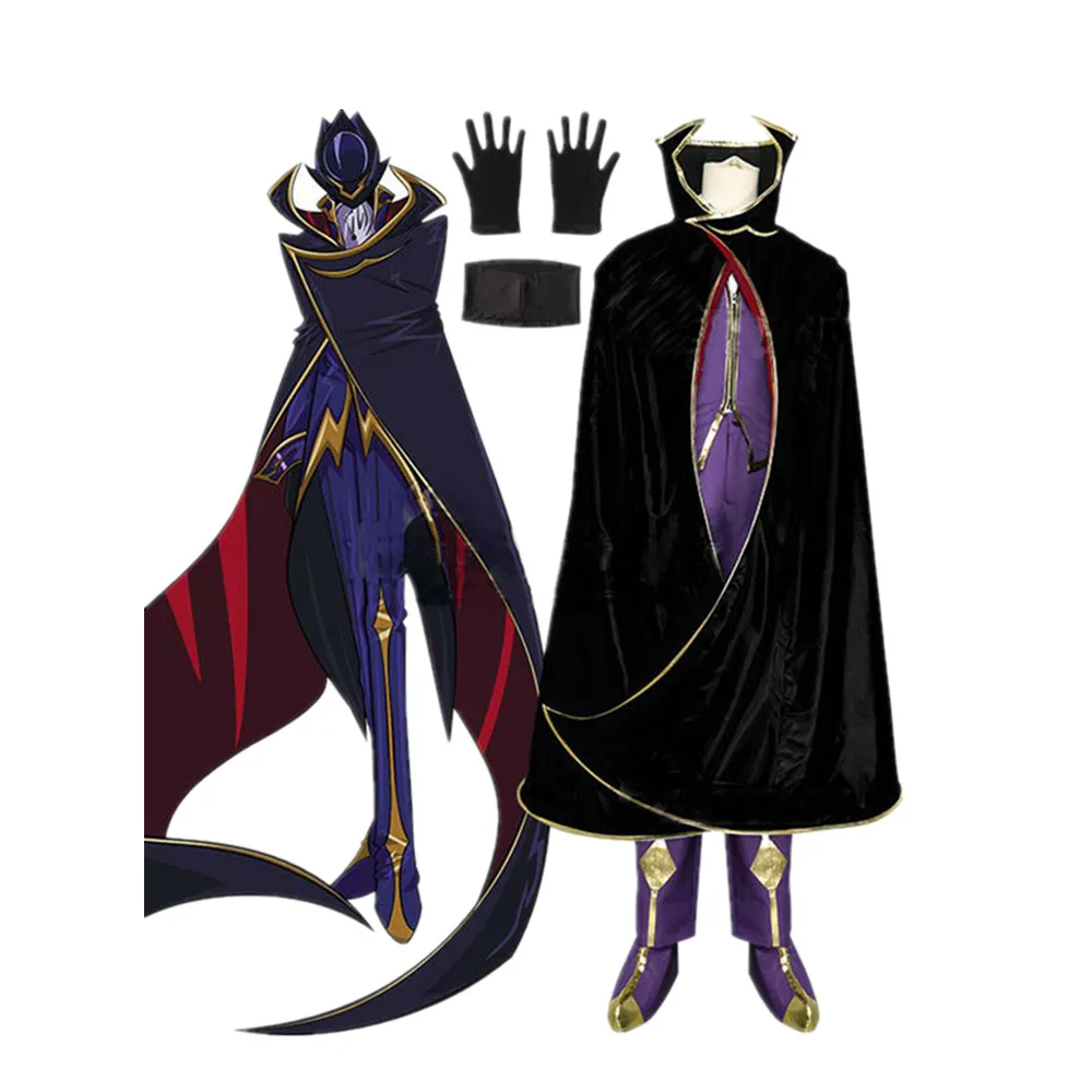 CGCOS Бесплатная доставка Косплей Костюм код Geass Lelouch of the Rebellion Lamperouge vi Britannia Zero