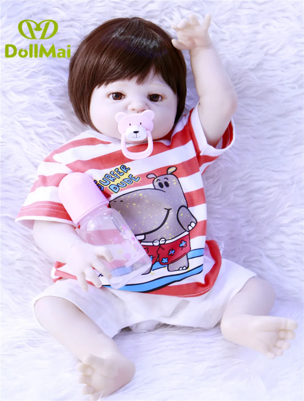 Оригинальные Полностью силиконовые куклы-Младенцы 57 см куклы для новорожденных