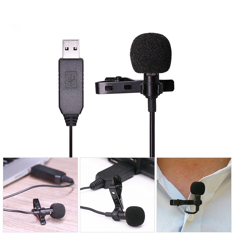 Youtube Streaming/Podcasts/Facetime Arimic USB Lavalier Lapel Clip-on Omnidirectional Condenser Computer Microphone for Mac/PC |