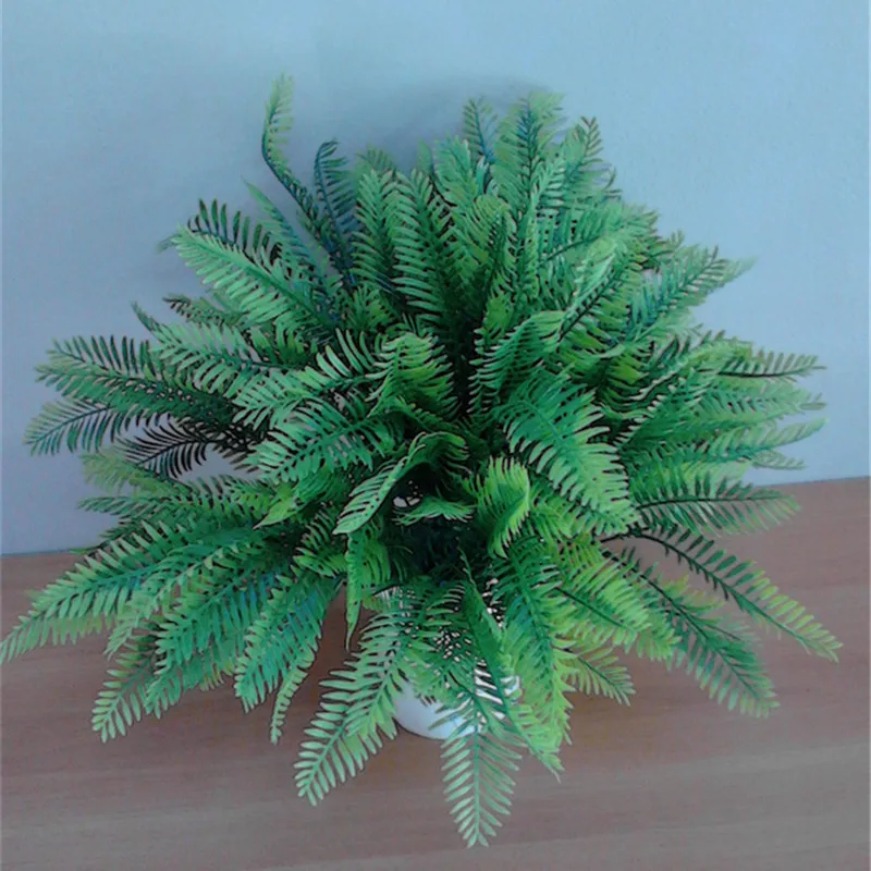1 шт. Зеленые искусственные цветы с растительным принтом в виде листьев для