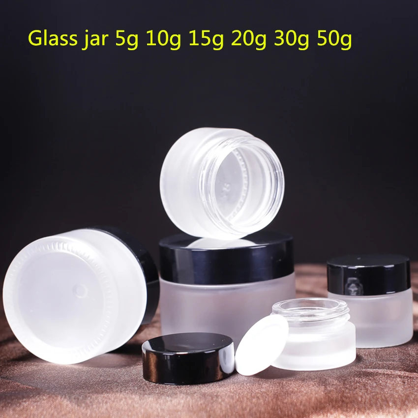 20 шт Матовое Стекло косметическая банка бутылка с черной крышкой для консилера