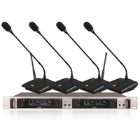 professional wireless microphone system 406gt 4 channel uhf dynamic professional 4 headphones collar line conference