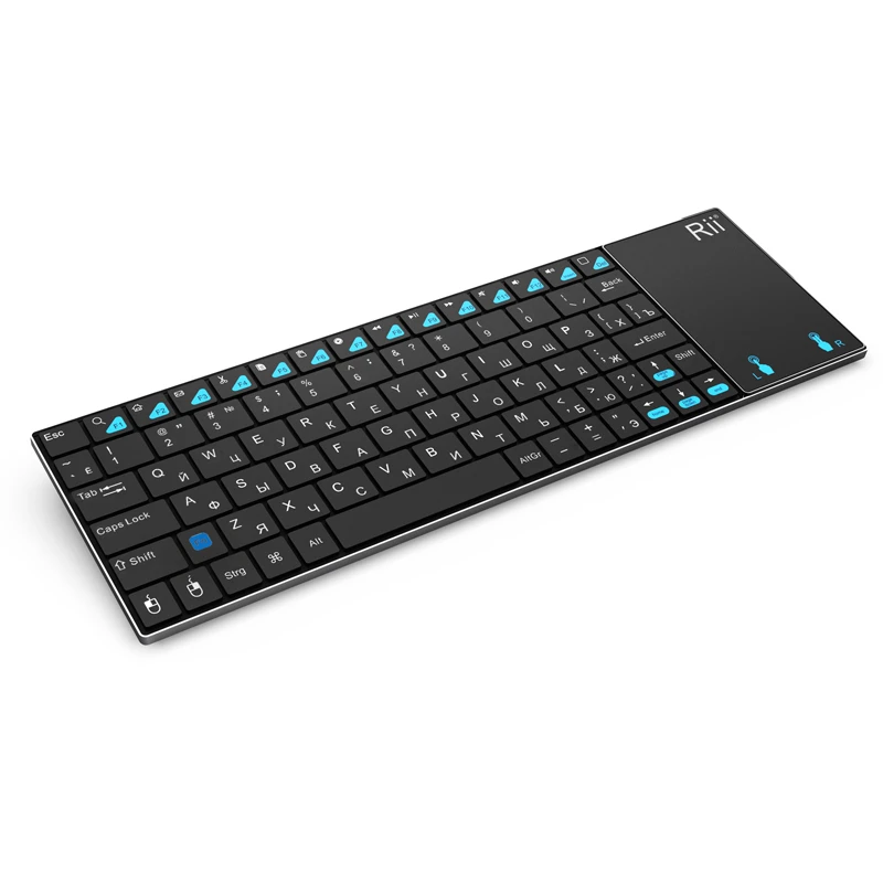 Беспроводная мини клавиатура Rii K12 +/i12 + 2 4 ГГц с сенсорной панелью и мышью для ПК