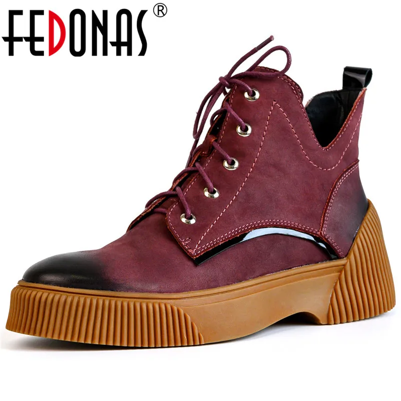 FEDONAS/классические женские ботильоны на высоком каблуке с круглым носком удобные