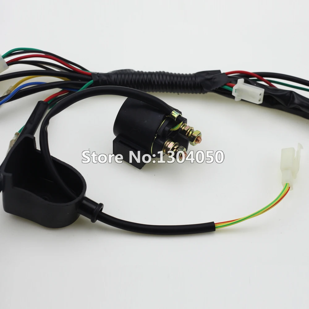 Full Kick Electric Start Engine Wiring Harness Loom Coil C7HSA SPARK PLUG 50 70 90 110 125cc Quad Pit Dirt Bike ATV Dune Buggy | Автомобили