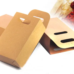 1015 56cm 1000pcslot hot natural kraft paper bagsparty gift packing boxcookiecandynuts bagdiy gift handle packing box free global shipping