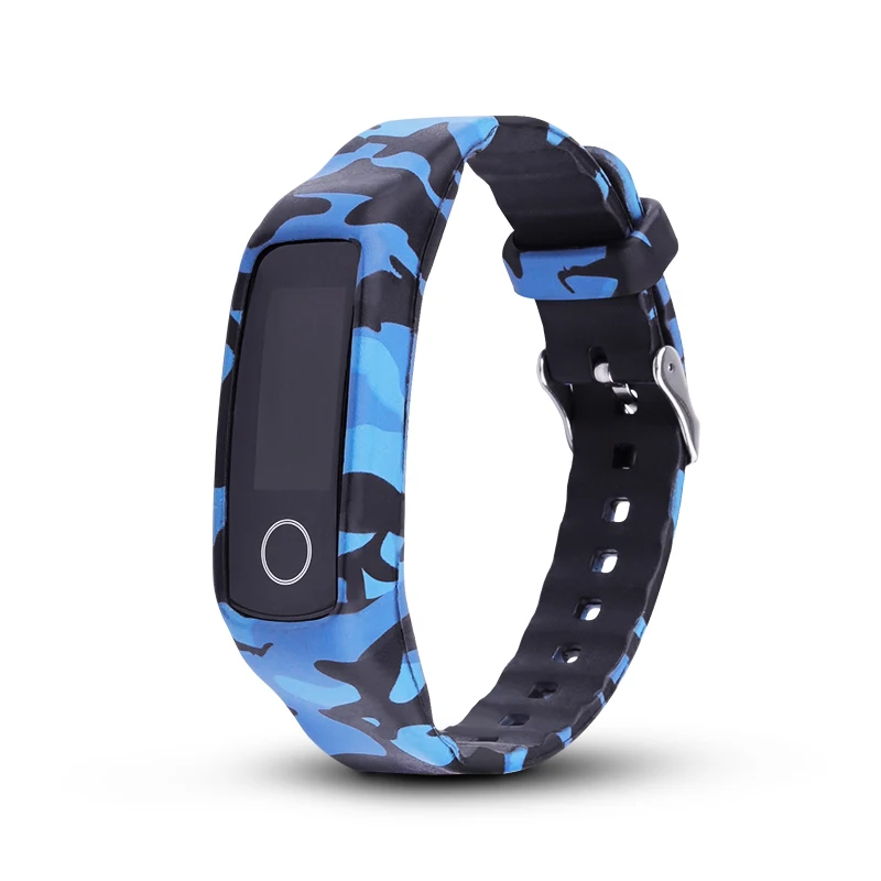 Blue camouflage Для huawei honor band 4 5 ремешок мягкий силиконовый браслет все включено Камуфляжный защитный рукав honor band 4 сменный ремешок - Цвет: Blue camouflage