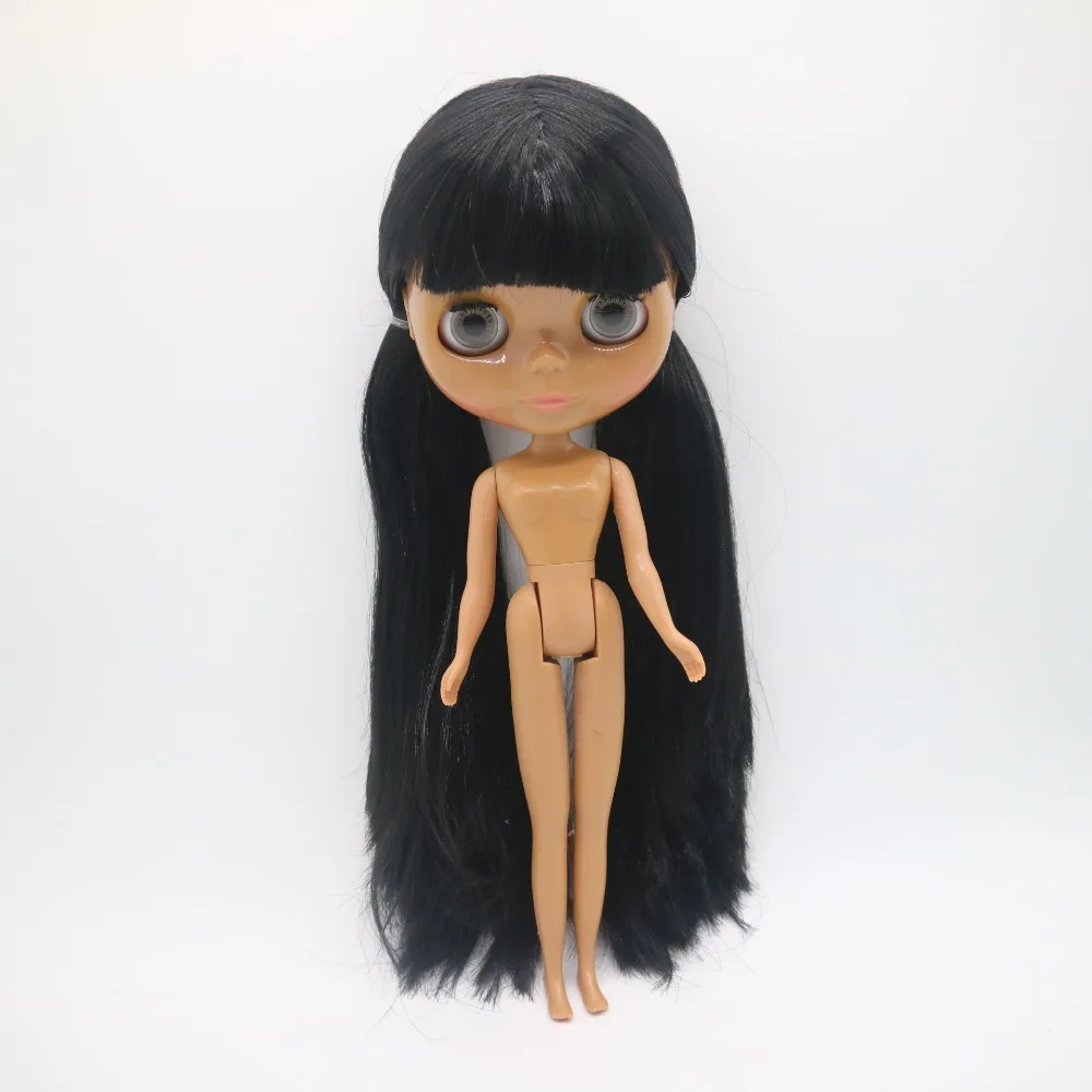 Черная кожа Обнаженная кукла blyth Модная Кукла фабрика кукла подходит для DIY черные волосы 1208