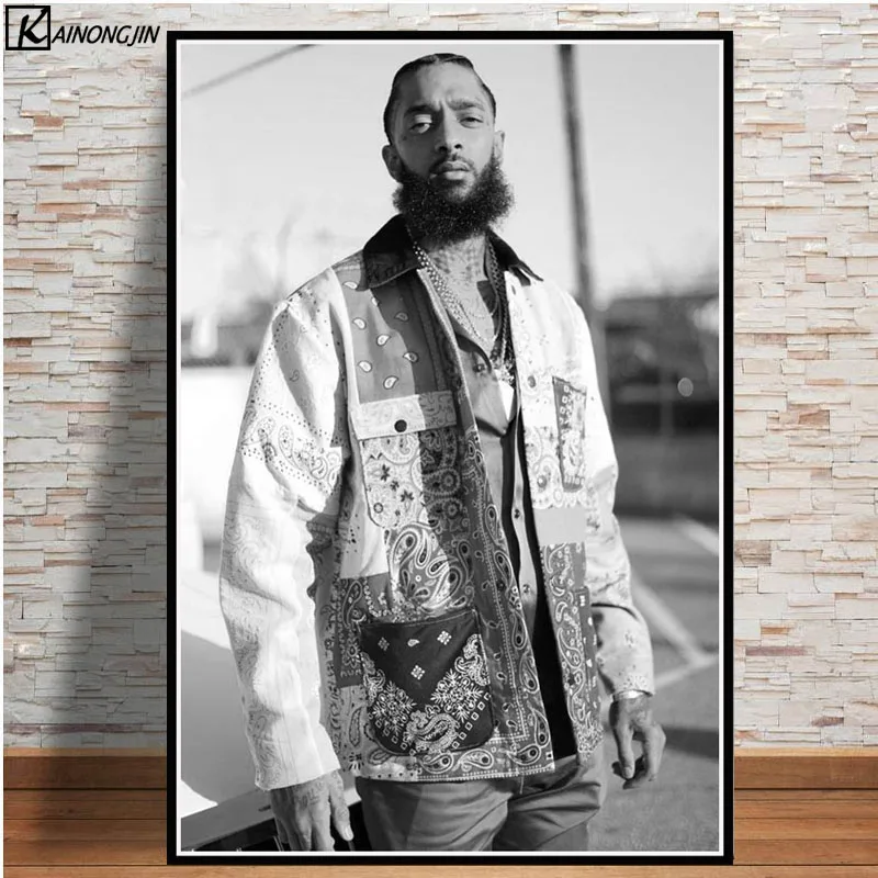 Плакаты и принты R.I.P Nipsey Hussle плакат Рэппер хип-хоп музыка звезда холст картина стены Искусство Картина гостиная домашний декор