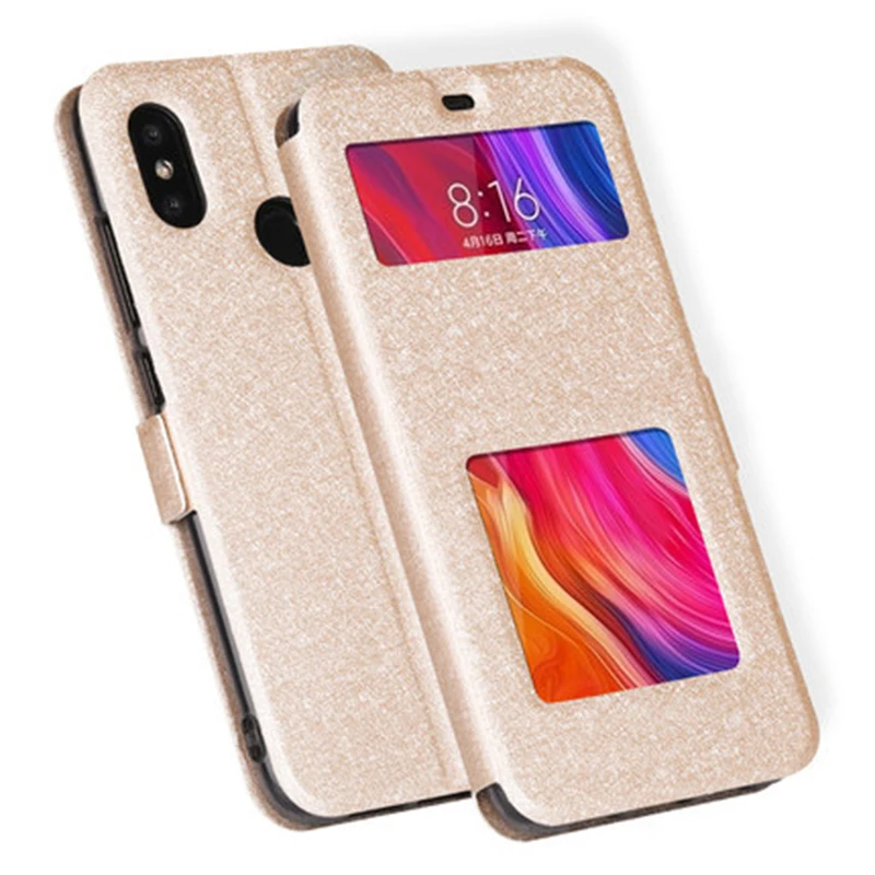 Чехол с открытым окошком для xiaomi mi mix2s чехол из искусственной кожи чехлы mix 2 s