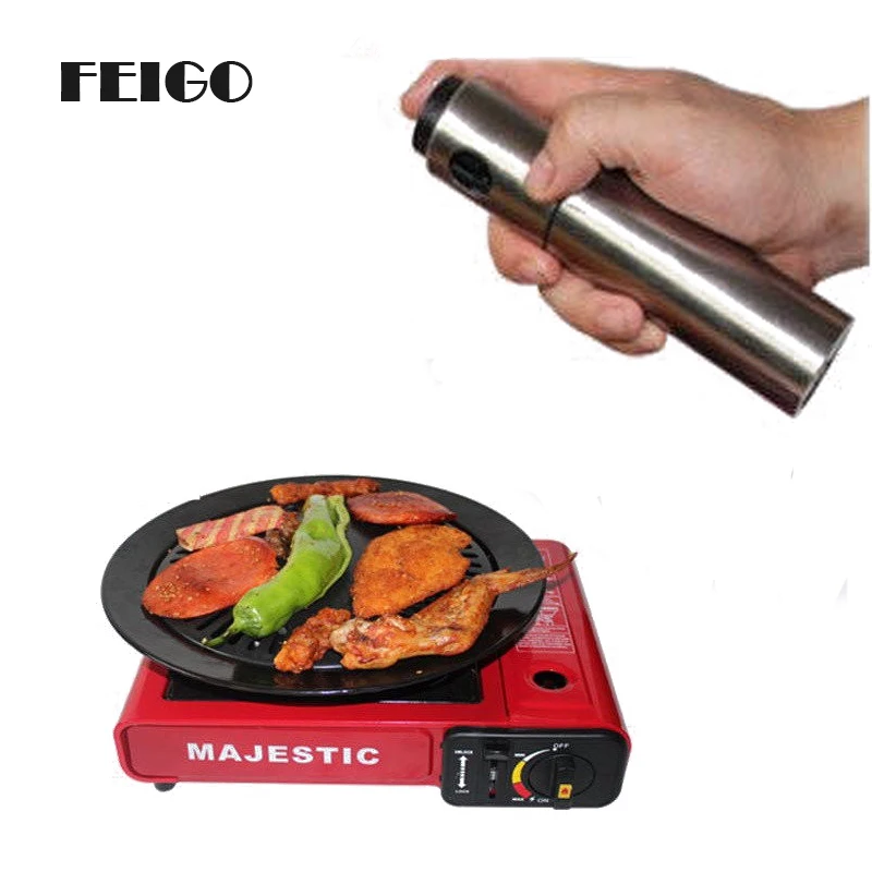 

FEIGO 1 Pcs Stainless Steel Oil Vinegar Sprayer Olive Pump Dispenser Spray Bottle Olive Oil Pot BBQ Cooking Kitchen Gadget F77