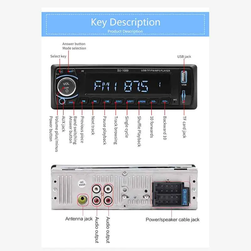 Авто muiltimedia MP3 плеер Bluetooth аудио Винтаж автомобиль радио стерео USB AUX классический