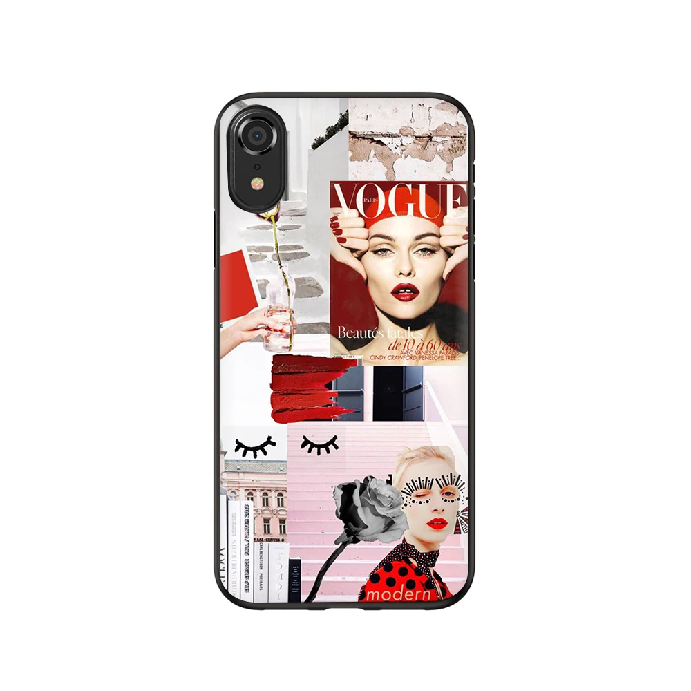 Модный женский Мягкий силиконовый чехол из ТПУ для iPhone 5 5S 6 6s 7 8 plus X XR XS 11 Pro Max - Цвет: B7