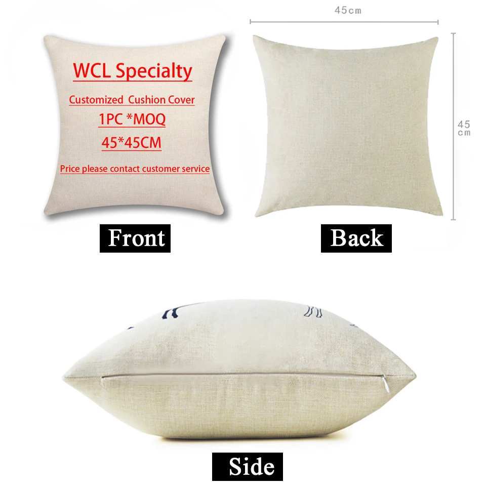 WL candy L wedding photo pet couple private custom pillowcase DIY 45 * 45cm home sofa car decoration cotton linen cushion cover | Дом и сад