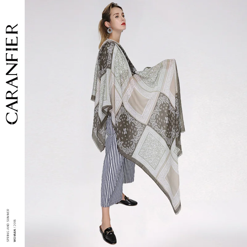 CARANFIER 7 шт. милый шарф с принтом в виде сердечка модные пашмины бахрома женские