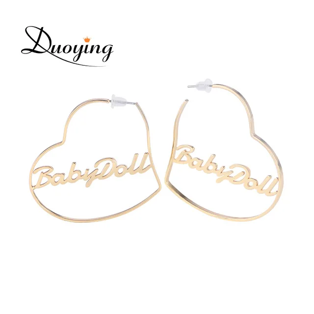 Style 5 Duoying круглые серьги с именем, серьги-кольца для Etsy, круглые персонализированные серьги с именем на заказ для женщин, подарки - Окраска металла: Style 5