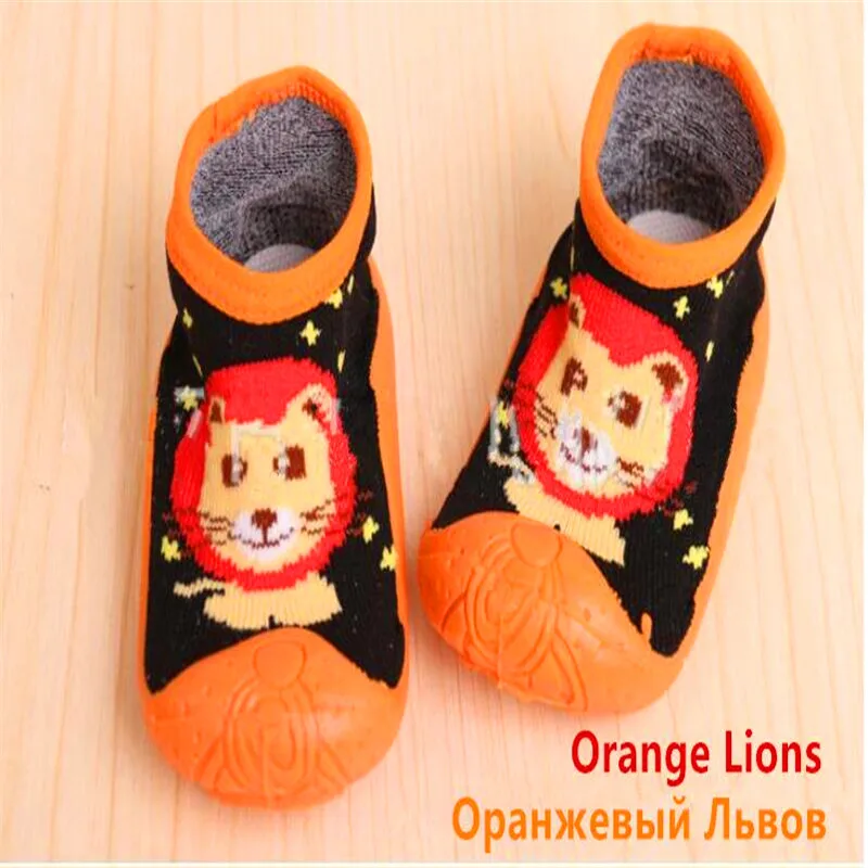 Детские носки-тапочки с изображением панды и животных носки резиновой подошвой