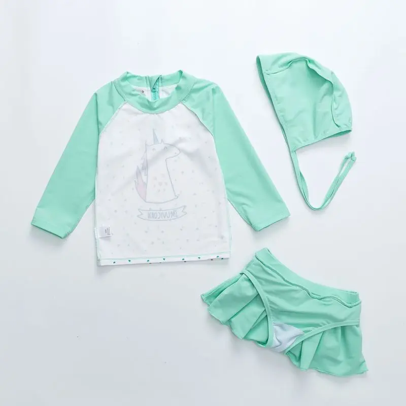 Летний купальный костюм с рисунком единорога из двух предметов для маленьких