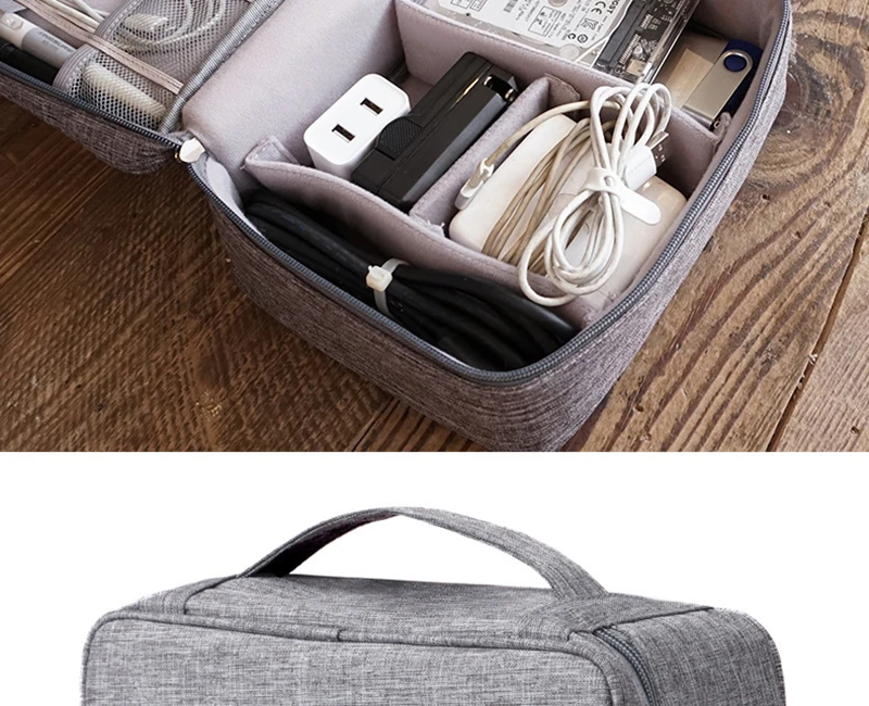 Дорожная сумка для кабеля, портативный цифровой usb-гаджет, органайзер, зарядное устройство, провода, косметичка, на молнии, чехол для хранения, комплект, аксессуары, принадлежности