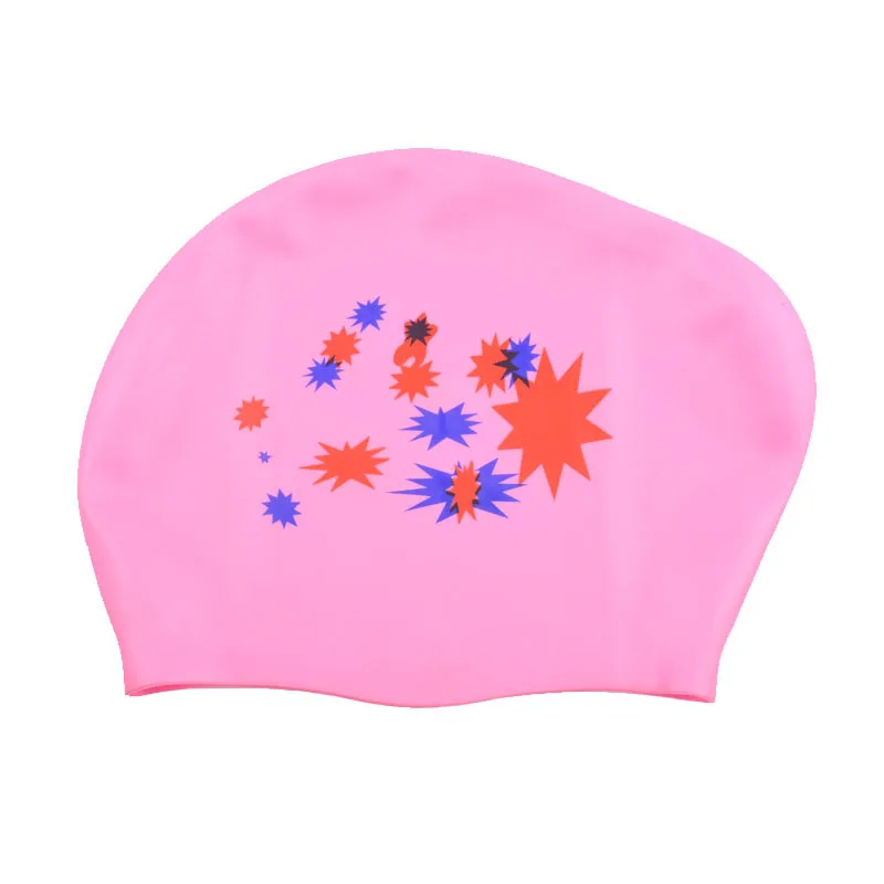 Type B Pink Женские силиконовые плавающие шапки для девушек, Водонепроницаемые Плавающие шапки для бассейна, для водных видов спорта, шапочка для купания размера плюс, для длинных волос, защищают уши - Цвет: Type B Pink