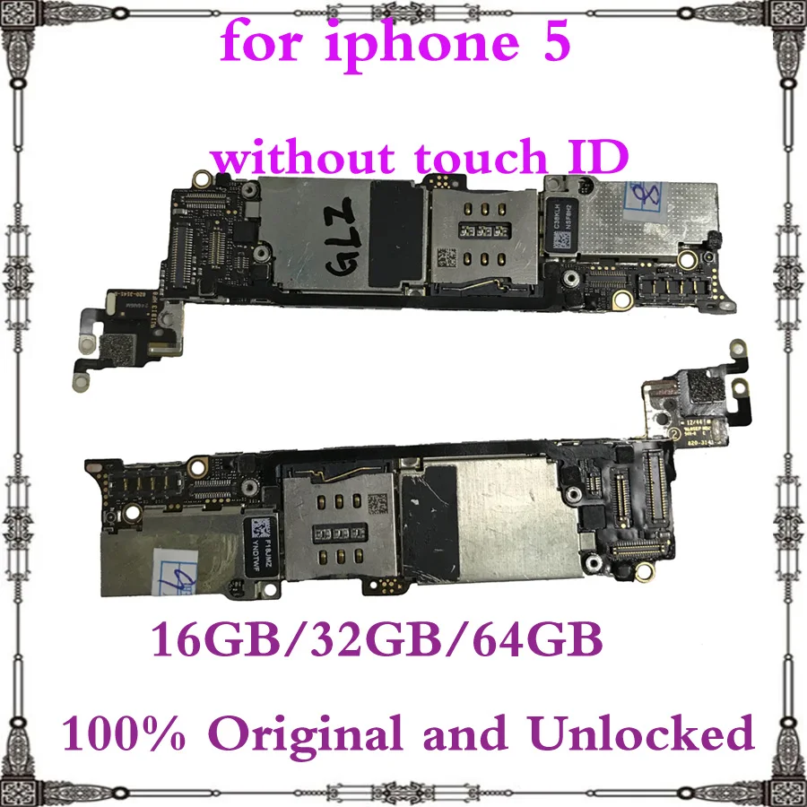 Материнская плата для iphone 5 с чистым icloud без касания ID16GB 32GB 64GB материнская полные