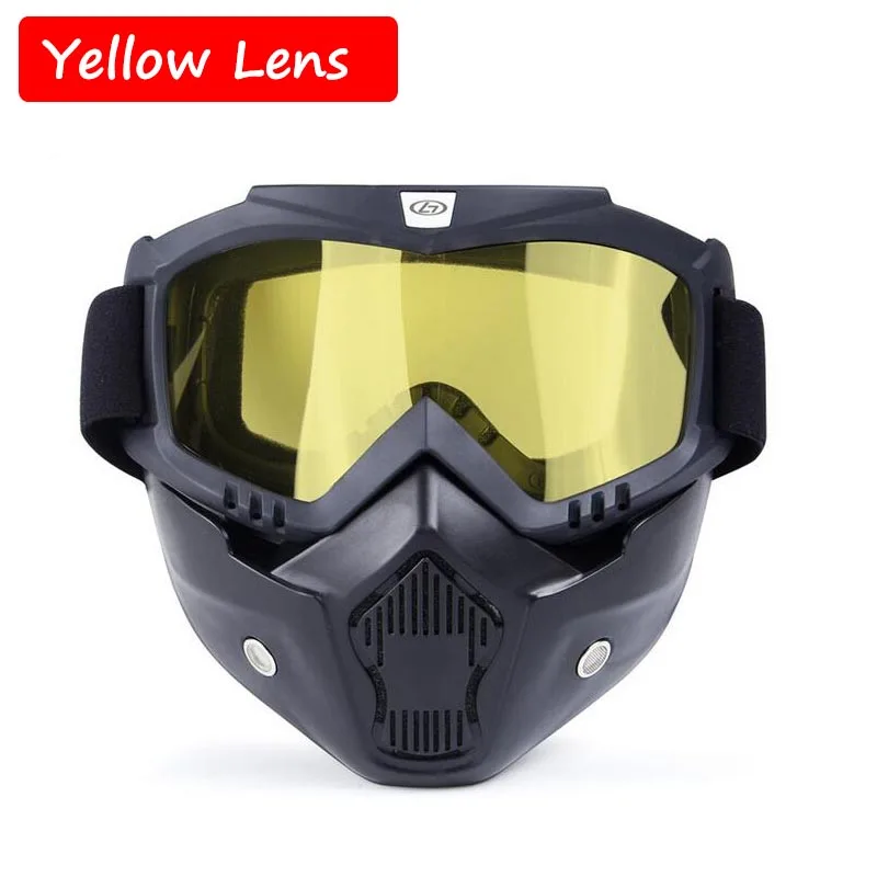 Yellow Lens Военная маска очки CS Пейнтбол страйкбол Наружные защитные спортивные очки тактическая стрельба защита глаз очки ветрозащитные - Цвет: Yellow Lens