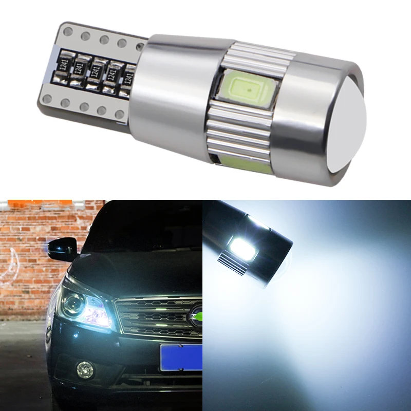 1 шт. T10 W5W 194 6 smd 5630 5730 Светодиодные лампы с объективом canbus без ошибок автомобильные