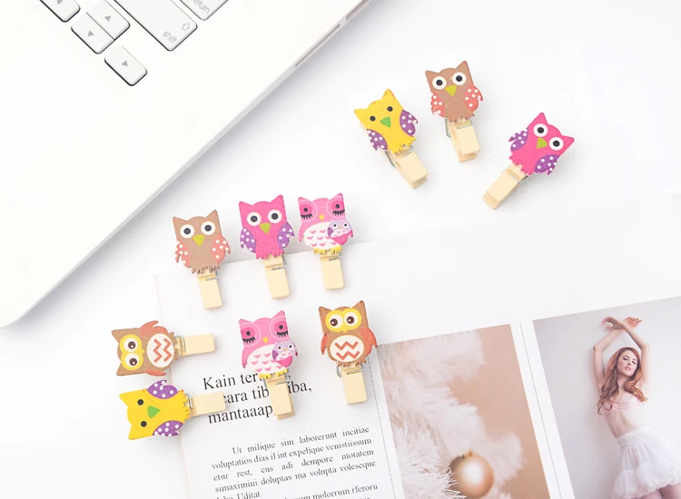 10 шт./лот креативные Kawaii деревянные держатели для фото бумаги милые Diy украшения школьные Канцтовары на подарок канцелярские принадлежности