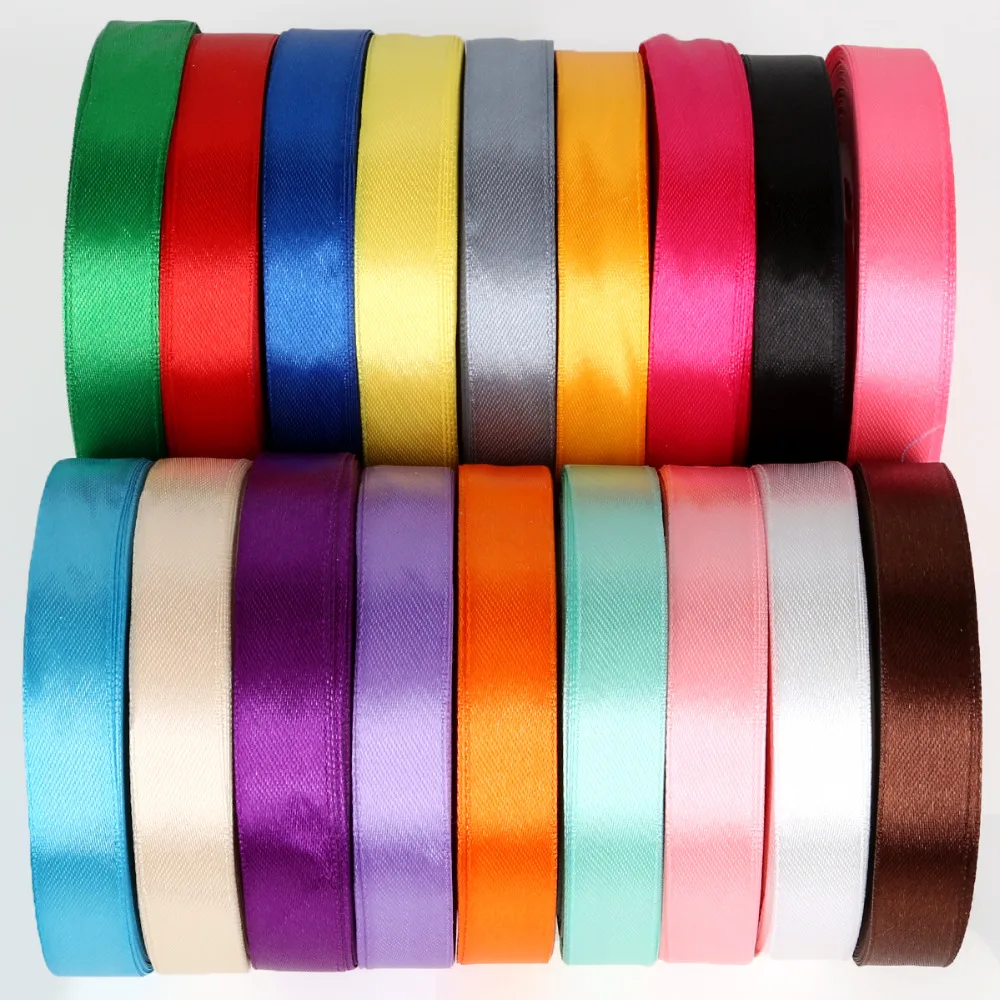 15mm 25 Yards Pretty Silk Satin Ribbon For DIY Wedding Party Decoration Invitation Card Gift Wrapping Scrapbooking Supplies | Дом и сад