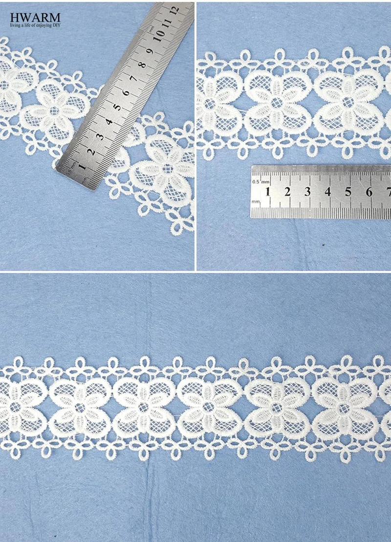 5 ярдов белая кружевная ткань лента отделка DIY Двусторонняя Водорастворимая Вышивка хорошее качество полые кружева свадебное платье аксессуары