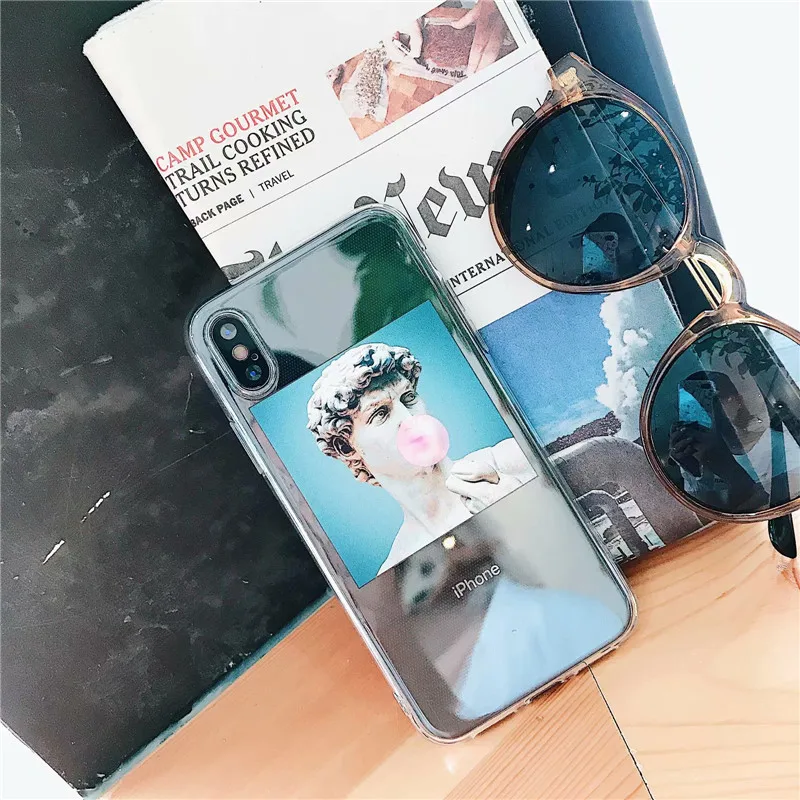 DISCASE Забавный мультфильм пара чехол для телефона iphone XS MAX XR 7 8 6 6s plus X прозрачный