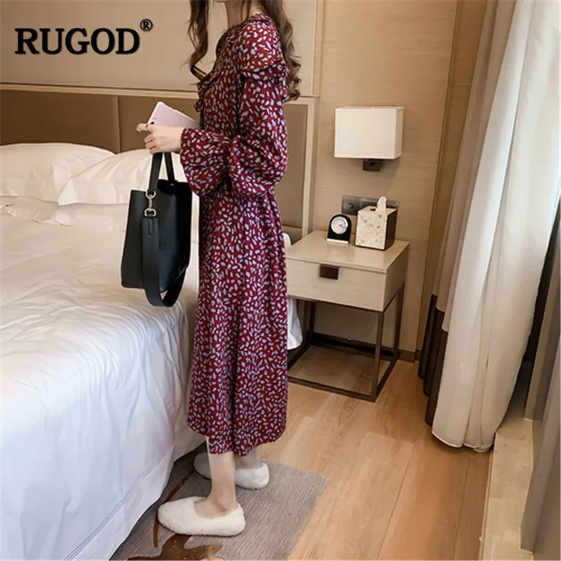 Женское шифоновое платье RUGOD повседневное элегантное миди с цветочным принтом и