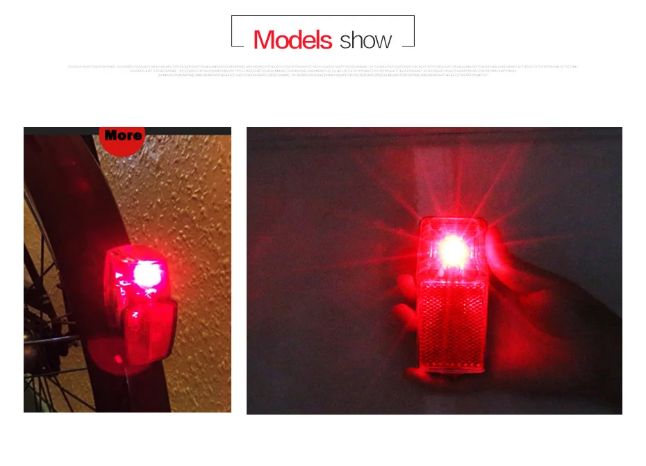 Jueshuai Red LED Bike Rear Light Mount on the Fender with Battery Safety Warning Bicycle Tail light Lamp Bycicle Accessories MTB