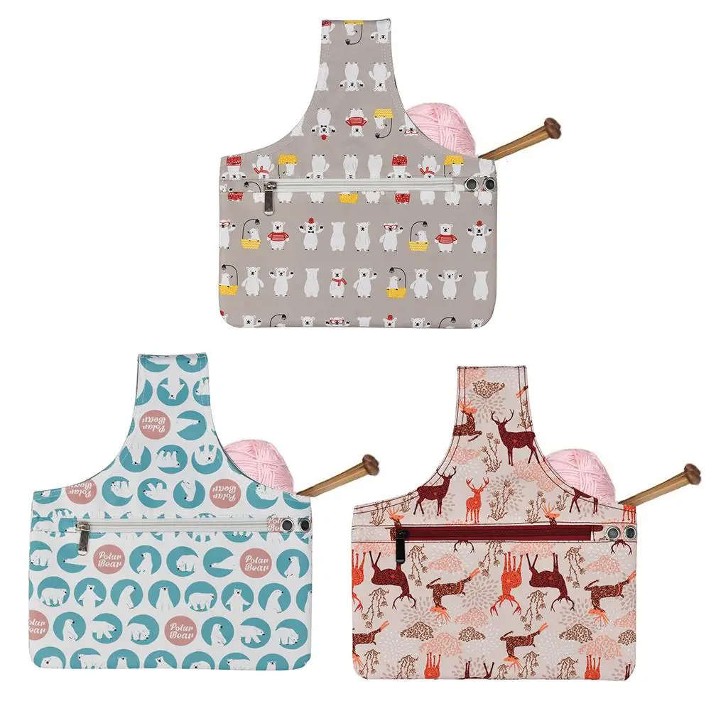 DIY холст вязание без запутывания Пряжа сумка для хранения Tote крючком