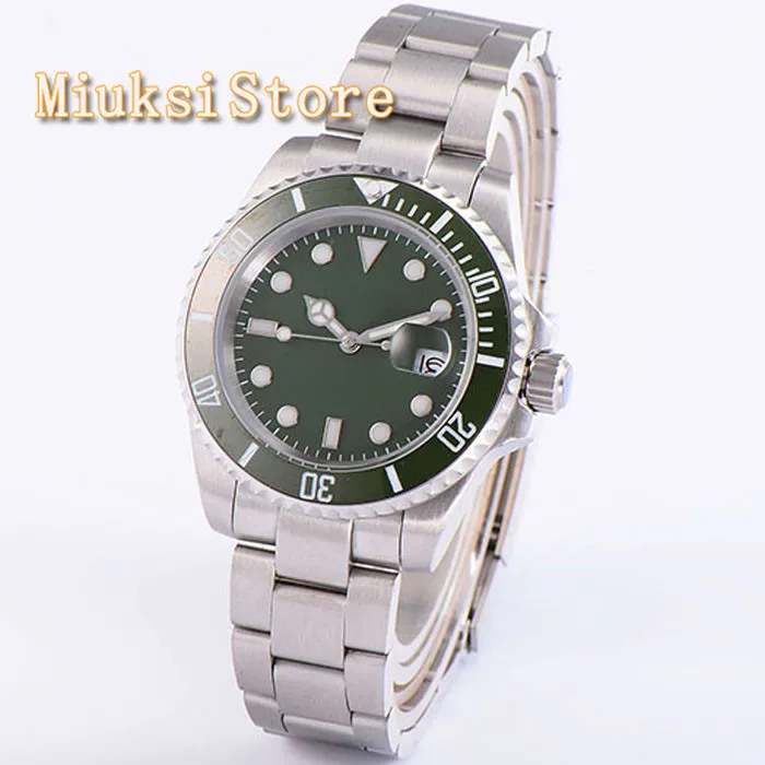 40mm green Sapphire Crystal pour acier inoxydable Poignet Analogique montres Hommes Marque Horloge Waterproof woman man watch | Наручные