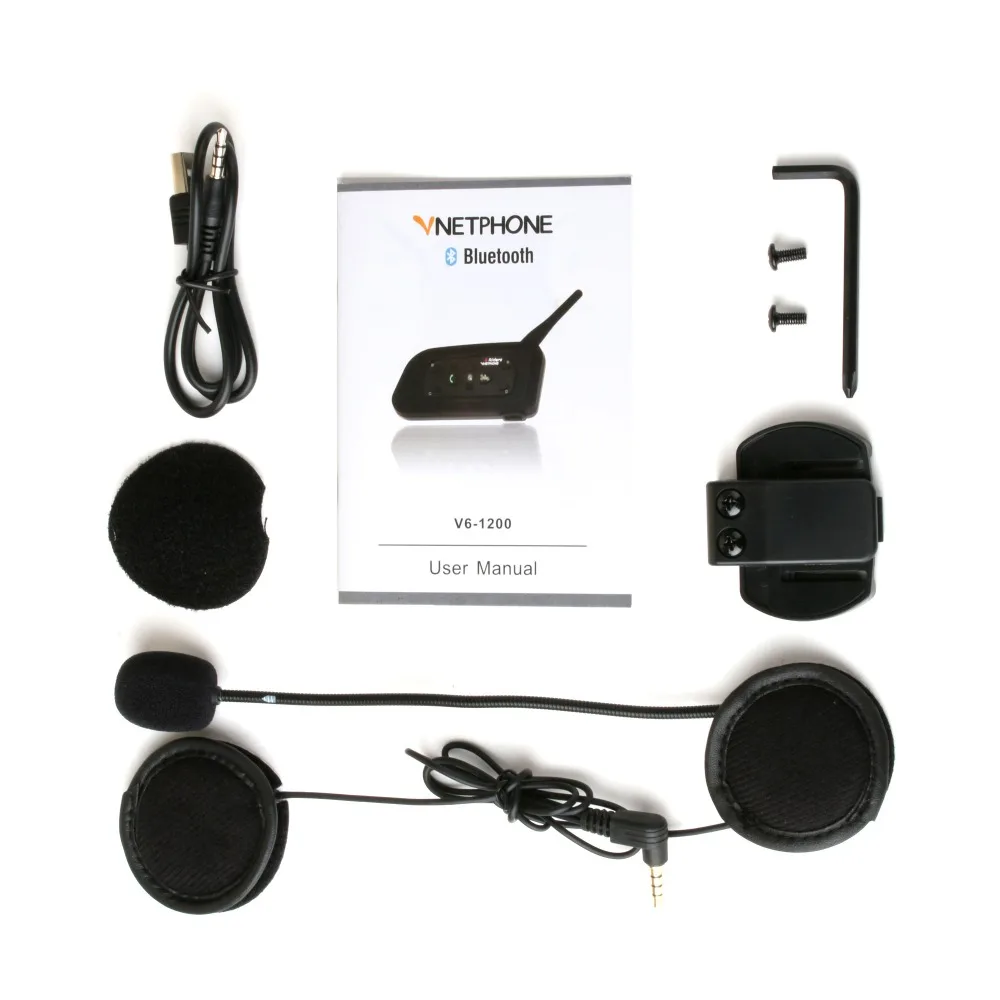 VnetPhone V6 1200 Bluetooth Intercom Interphone Headset Moto Motorcycle Helmet Speake for 6 Riders Skiers | Автомобили и