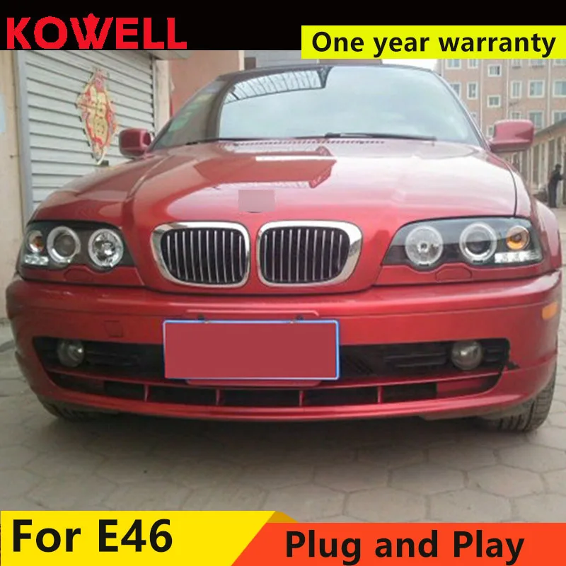 KOWELL автомобильный Стайлинг для BMW E46 фары 1998 2002 320 328 светодиодный DRL H7 HID Ангел глаз