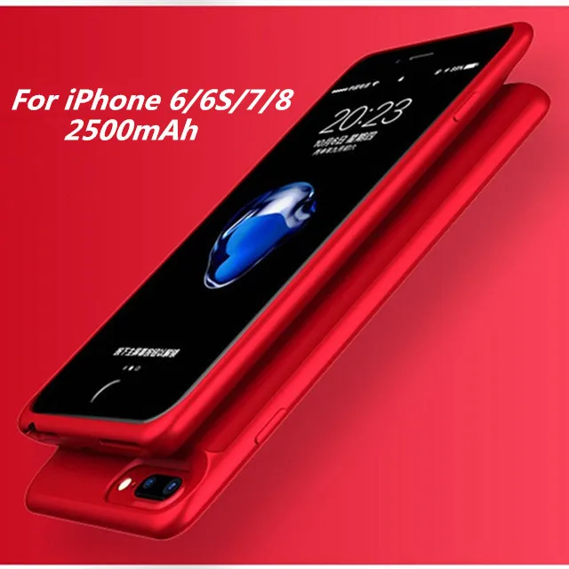 Портативный внешний аккумулятор для iPhone 8, 7, 6, 6S Plus, магнитные Чехлы для зарядки аккумуляторов, чехлы для iPhone 6, 6 S, 7, 8, чехол для внешнего зарядного устройства - Цвет: Red For 6 6S 7 8