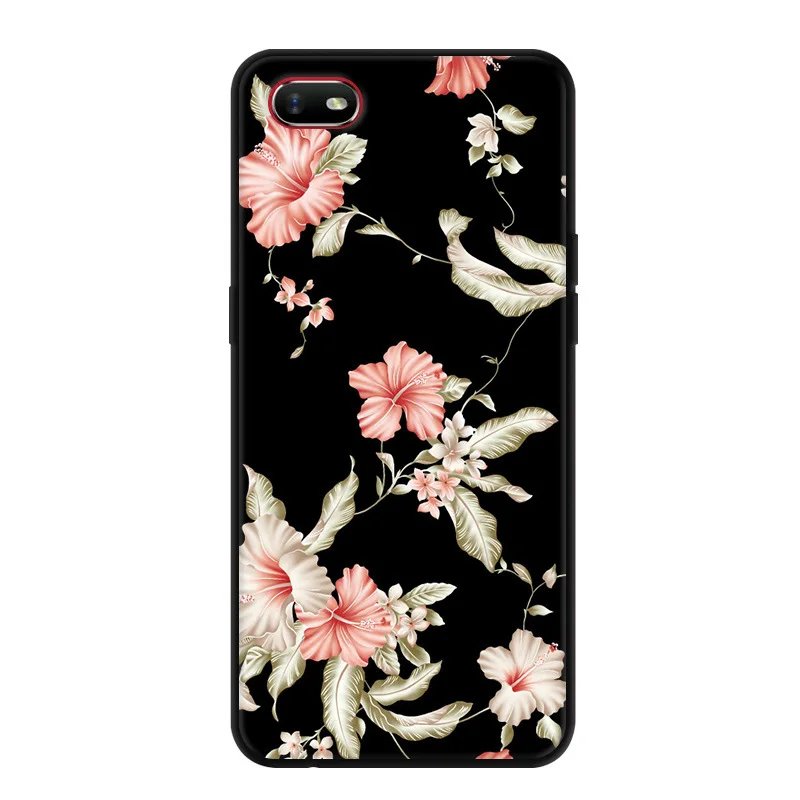 

For Oppo A1k Case Cartoon Printed Soft Black Bumper Coque For Oppo A1k CPH1923 Silicone TPU Phone Cover For Oppo A1k A 1k A1 k