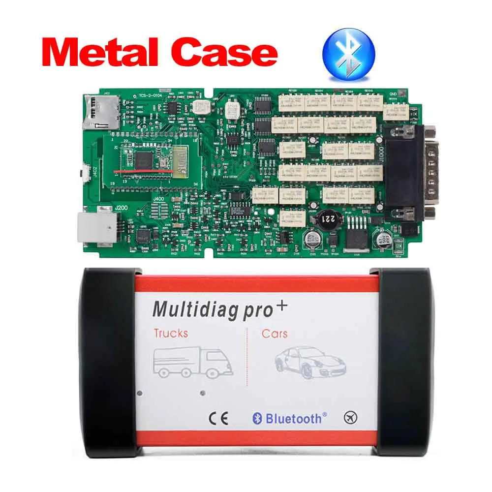 Multidiag pro+ CDP TCS bluetooth Одиночная зеленая плата. R0 Keygen программное обеспечение OBD2 Авто диагностический инструмент OBDII сканер - Цвет: Metal case Bluetooth