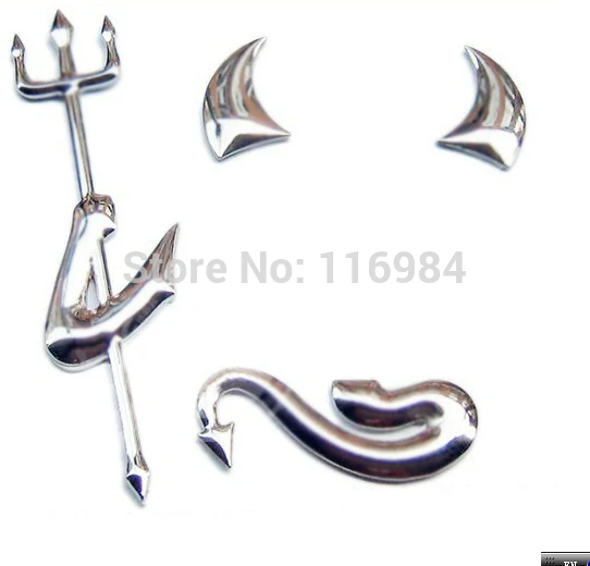 1 шт. x 3D металлический Дьявол Стиль Демон автомобиль логотип наклейка эмблема