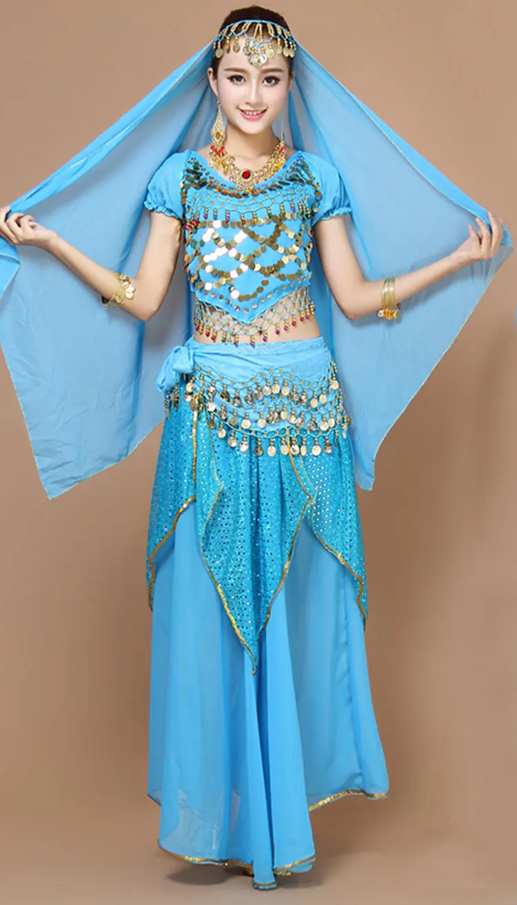 4 шт. костюм для танца живота триба цыганское индийское платье одежда