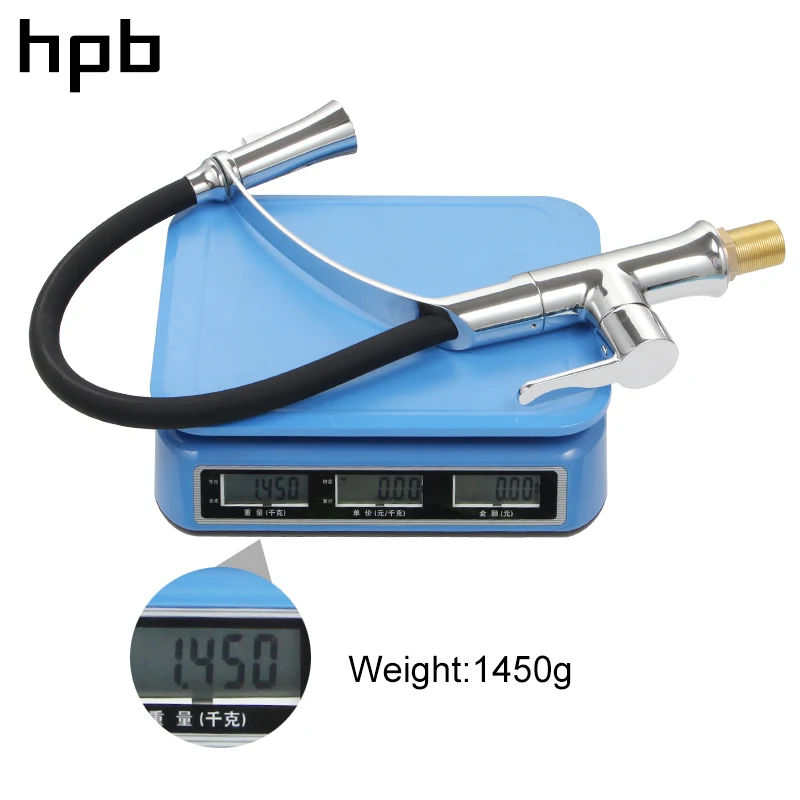 HPB хромированный полированный резиновый гибкий выдвижной кухонный кран