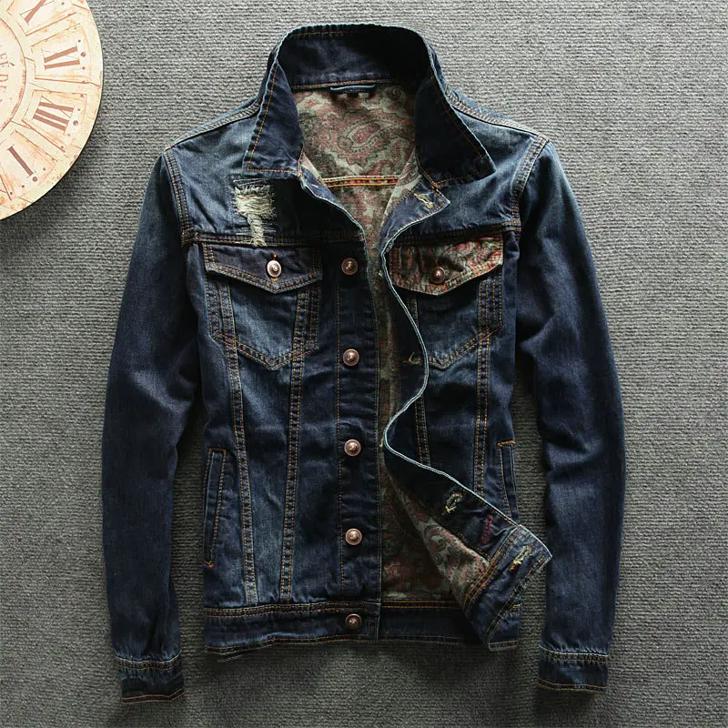 Мужская винтажная джинсовая куртка стильная рваная весна лето 2018|wear jean jacket|jacket