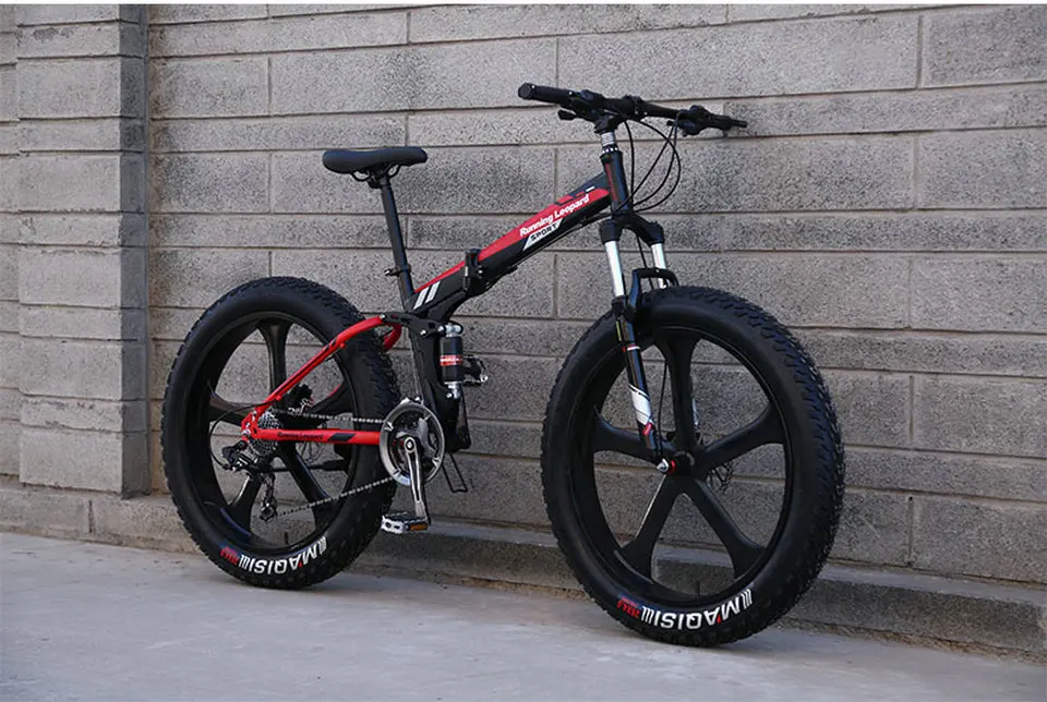 Высокое качество складной fatbike 26*4,0 fat tire передний и задний амортизатор двойной дисковый тормоз Горный велосипед Велоспорт дорожный