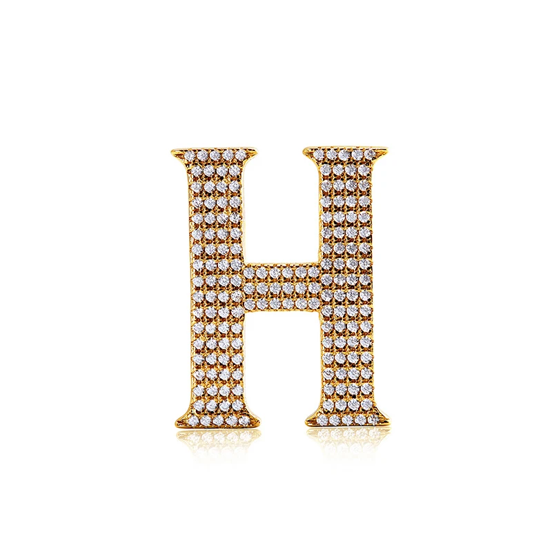 Золотой Серебряный начальный Шарм Письмо белый цирконий кулон ожерелье &quotN&quot H