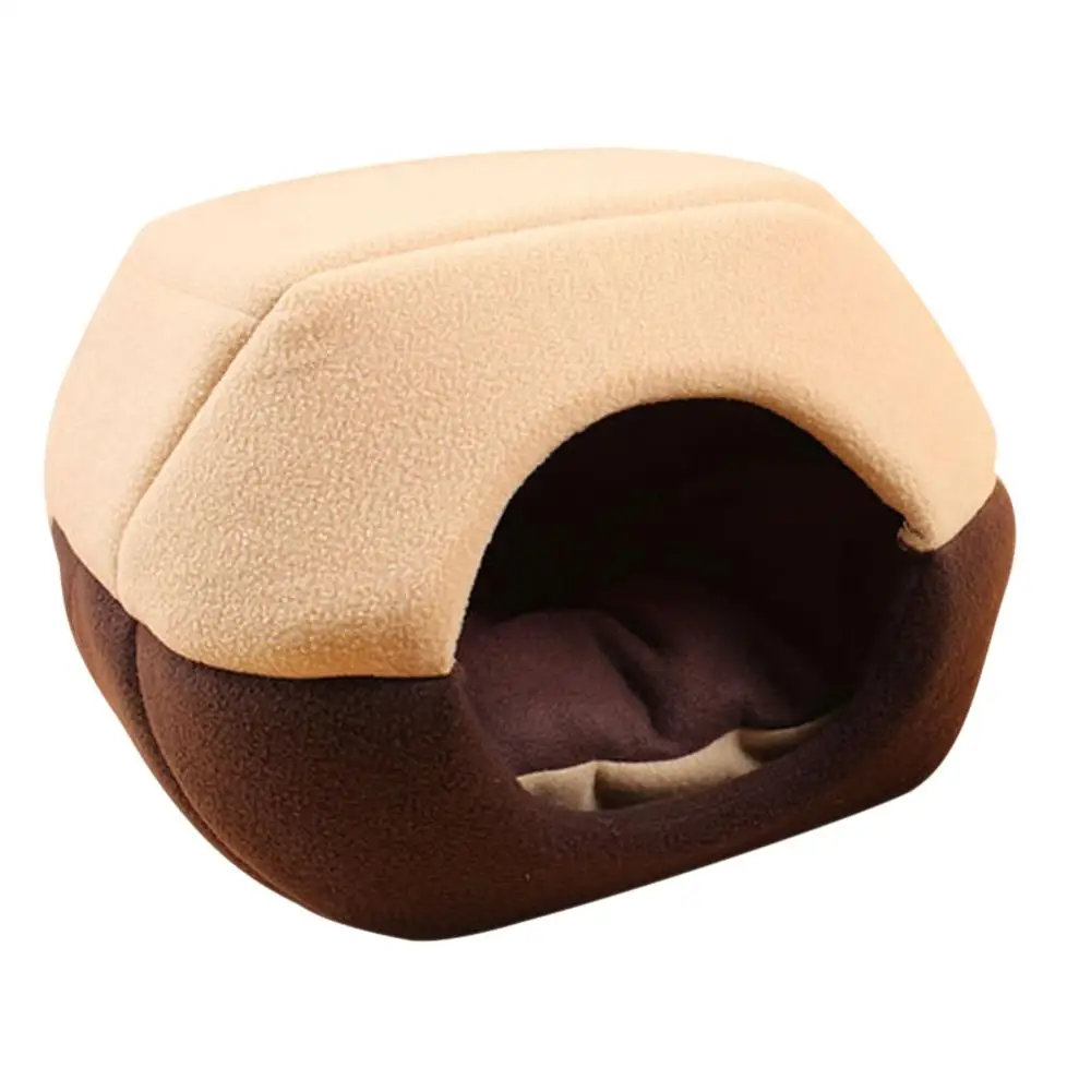 coffee HEYPET Foldable Cat Bed Pet House Corduroy Cat Mat Dog Bed for Small Dogs Cats Sleeping Nest Warm Winter Cats Supplies - Цвет: coffee