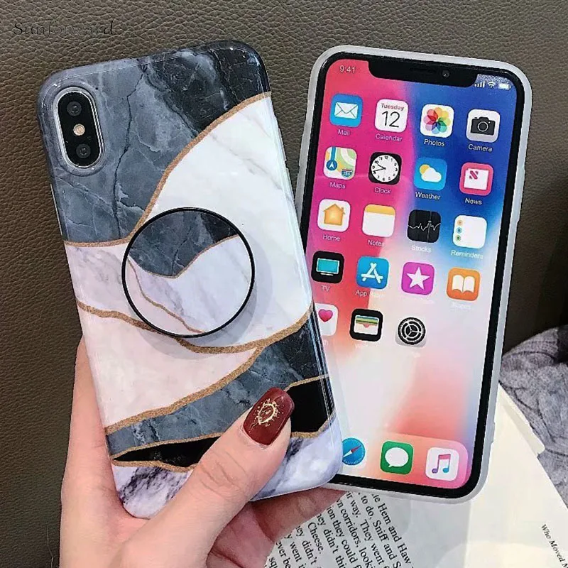 Геометрический абстрактный чехол для iPhone X XR XS MAX силиконовый мягкий