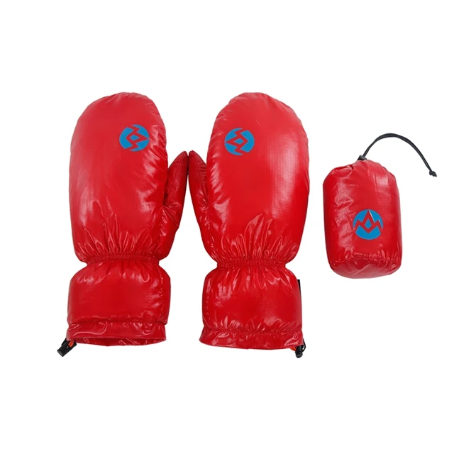 1 Pair Red Aegismax 95% белые перчатки с гусиным пухом, ветрозащитные теплые перчатки с полными пальцами, для походов, кемпинга, зимнего сна, теплые, 4 цвета - Цвет: 1 Pair Red