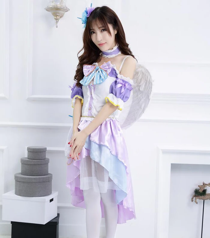 Lovelive Tojo Nozomi белый костюм для косплея ангелов на День святого Валентина полный